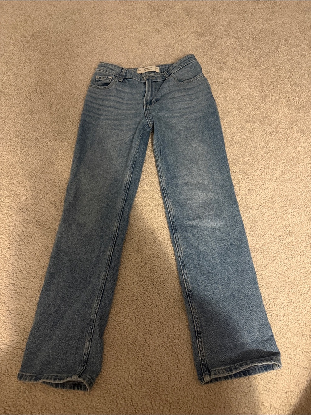 Hollister Women's Medium Blue Straight-Leg Jeans